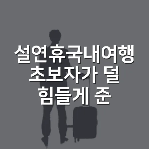 설연휴국내여행 초보자가 덜 힘들게 준비하는 방법 - 요약