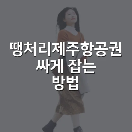 땡처리제주항공권 싸게 잡는 방법, 초보자도 놓치지 않는 예약 요령 - 요약
