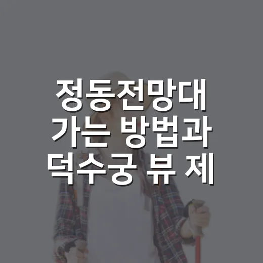 정동전망대 가는 방법과 덕수궁 뷰 제대로 즐기는 방법 - 요약