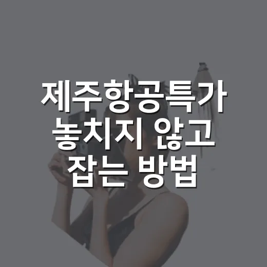 제주항공특가 놓치지 않고 잡는 방법, 초보자도 바로 따라 하기 - 요약