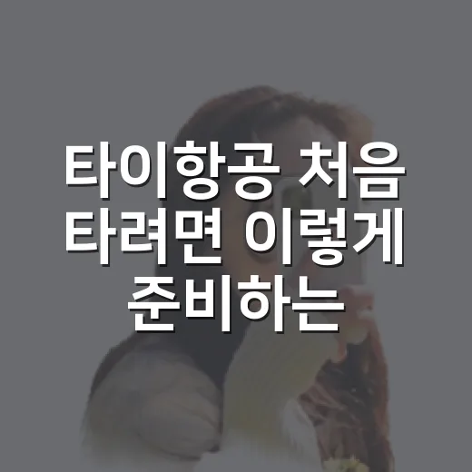 타이항공 처음 타려면 이렇게 준비하는 방법 - 요약