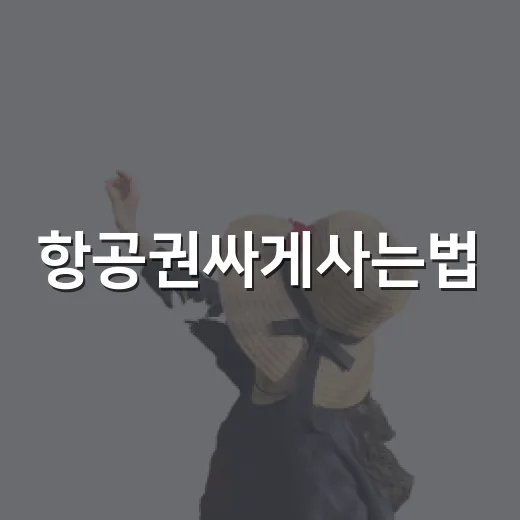 항공권싸게사는법, 초보자도 실패 줄이는 예약 방법 - 요약