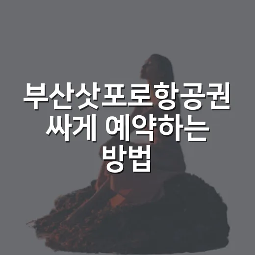 부산삿포로항공권 싸게 예약하는 방법 - 요약