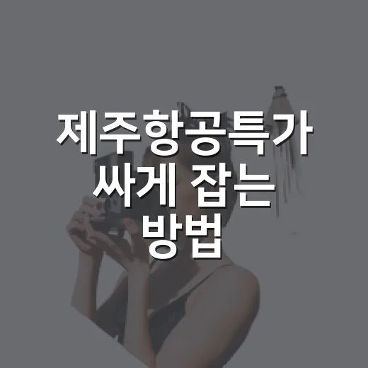 제주항공특가 싸게 잡는 방법, 초보자는 이렇게 보면 됩니다 - 요약