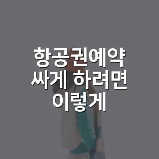항공권예약 싸게 하려면 이렇게: 초보자를 위한 날짜·수수료 체크 방법 - 요약