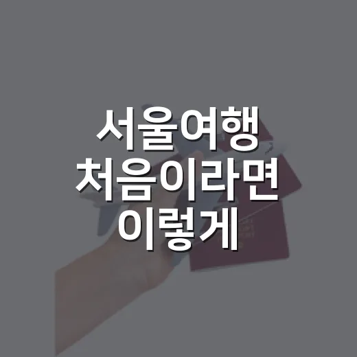 서울여행 처음이라면 이렇게 움직이는 방법 - 요약