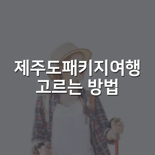 제주도패키지여행 고르는 방법, 초보자는 이렇게 보면 편합니다 - 요약