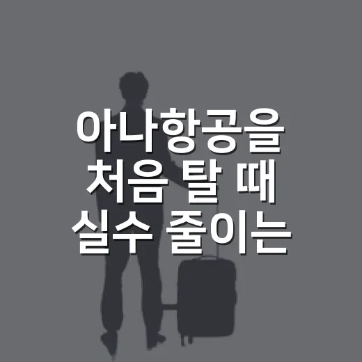 아나항공을 처음 탈 때 실수 줄이는 방법 - 요약