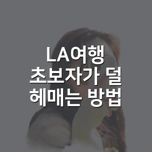 LA여행 초보자가 덜 헤매는 방법, 숙소부터 동선까지 이렇게 잡기 - 요약