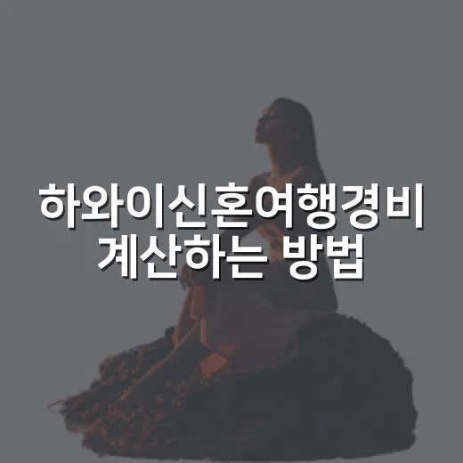 하와이신혼여행경비 계산하는 방법, 2인 예산 이렇게 잡으면 편해요 - 요약