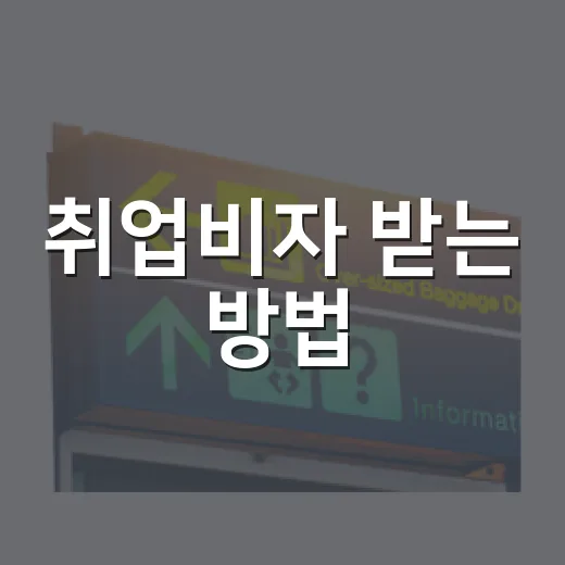취업비자 받는 방법, 회사 합격 후 막히지 않는 준비 순서 - 요약