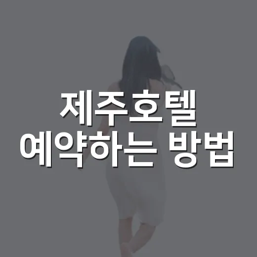 제주호텔 예약하는 방법, 초보자도 실패 줄이는 위치·가격·객실 체크법 - 요약