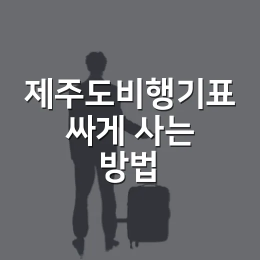 제주도비행기표 싸게 사는 방법, 시간대와 총액부터 이렇게 보세요 - 요약
