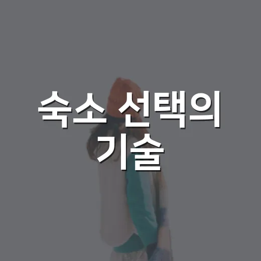 숙소 선택의 기술: 편안한 여행을 위한 팁 - 요약