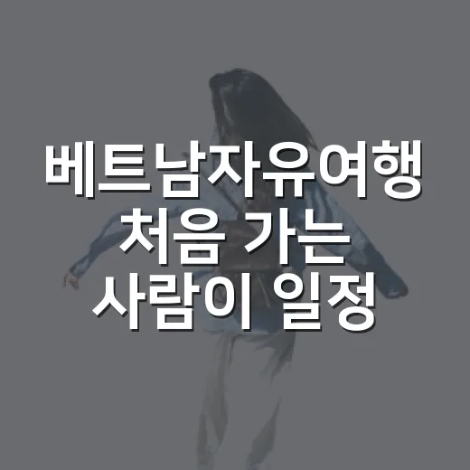베트남자유여행 처음 가는 사람이 일정과 비용을 잡는 방법 - 요약