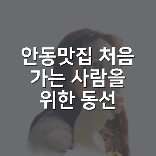안동맛집 처음 가는 사람을 위한 동선 짜는 방법 - 요약