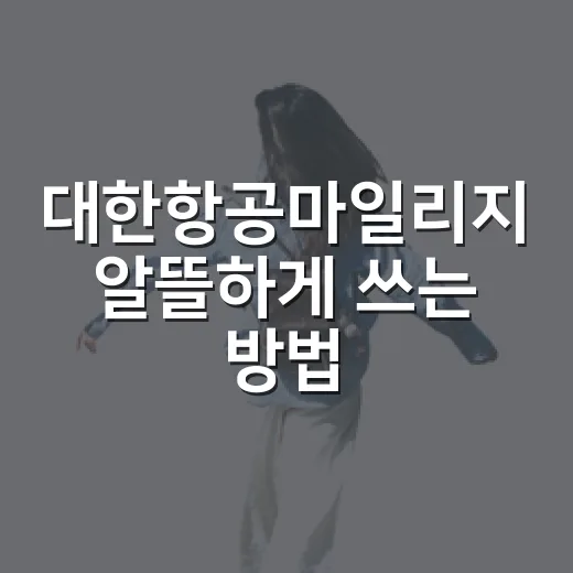 대한항공마일리지 알뜰하게 쓰는 방법, 소멸 전에 챙길 것들 - 요약