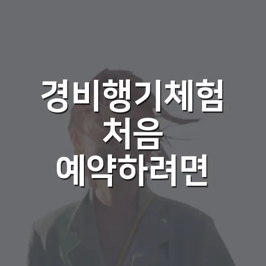 경비행기체험 처음 예약하려면 이렇게 준비하세요 - 요약