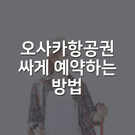 오사카항공권 싸게 예약하는 방법, 초보자도 놓치기 쉬운 체크포인트 - 요약