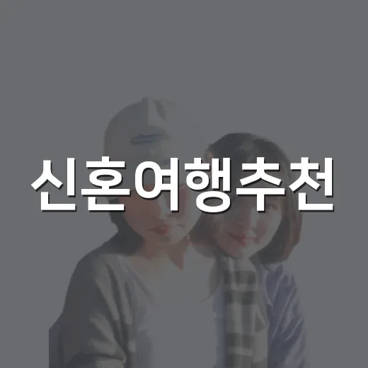 신혼여행추천, 예산과 취향에 맞게 고르는 방법 - 요약