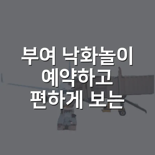 부여 낙화놀이 예약하고 편하게 보는 방법 - 요약