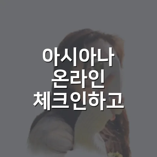 아시아나 온라인 체크인하고 공항에서 빠르게 탑승하는 방법 - 요약