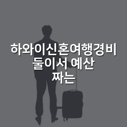 하와이신혼여행경비 둘이서 예산 짜는 방법 - 요약