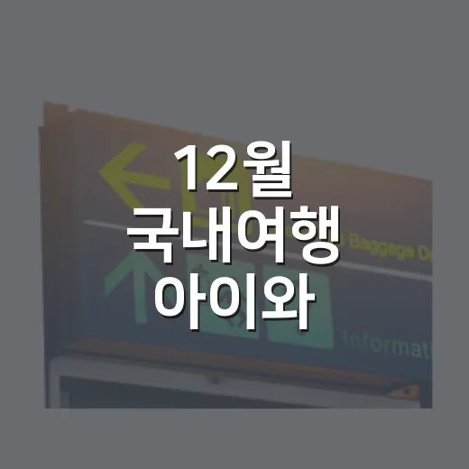 12월 국내여행 아이와 즐기려면 이렇게 계획해요 - 요약