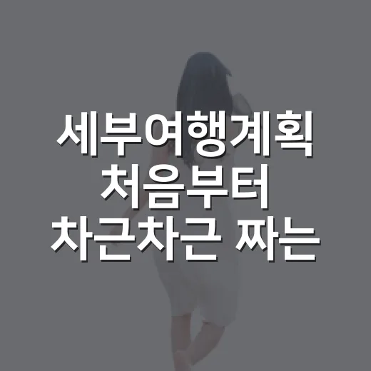세부여행계획 처음부터 차근차근 짜는 방법 - 요약