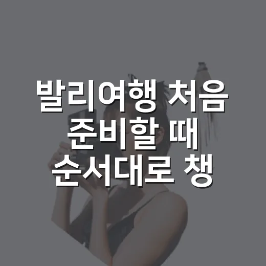 발리여행 처음 준비할 때 순서대로 챙기는 방법 - 요약