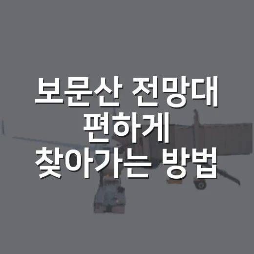 보문산 전망대 편하게 찾아가는 방법 - 요약