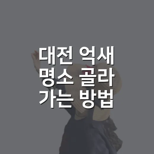 대전 억새 명소 골라 가는 방법 - 요약