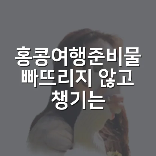 홍콩여행준비물 빠뜨리지 않고 챙기는 방법 - 요약