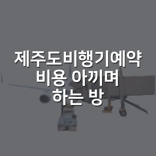제주도비행기예약 비용 아끼며 하는 방법 - 요약