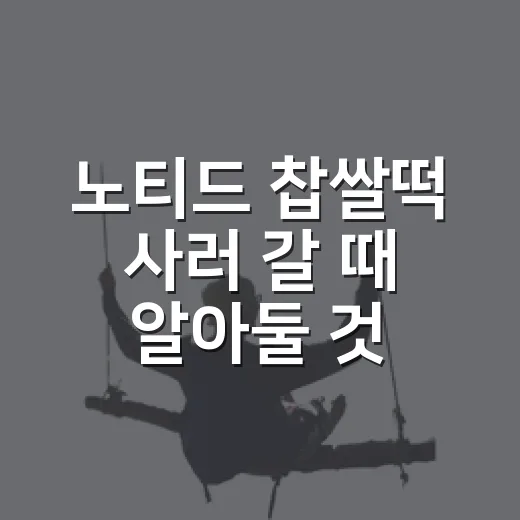 노티드 찹쌀떡 사러 갈 때 알아둘 것들 - 요약