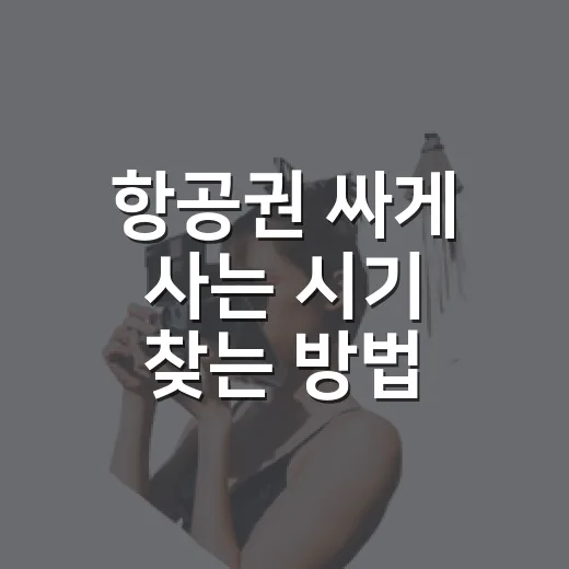항공권 싸게 사는 시기 찾는 방법 - 요약