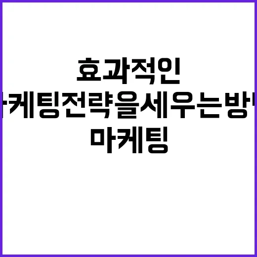효과적인 마케팅 전략을 세우는 방법