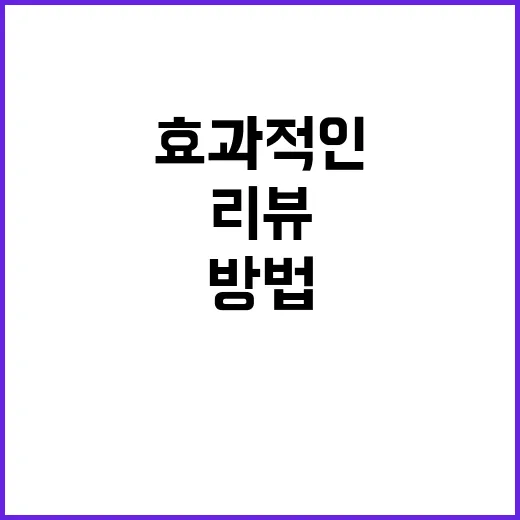 효과적인 리뷰 작성…