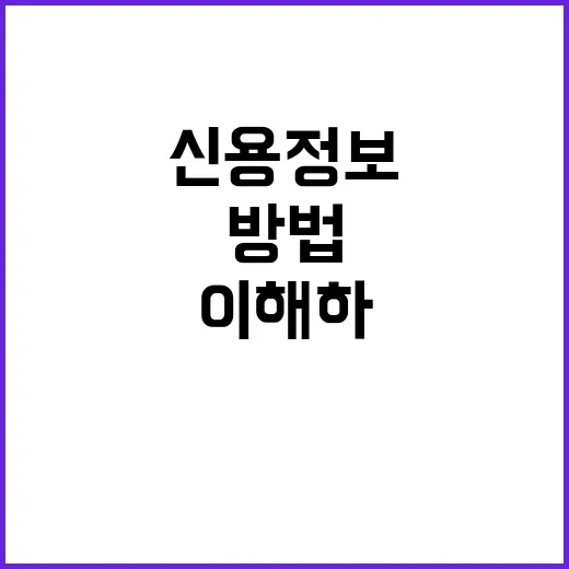 신용정보를 이해하고…