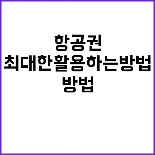 항공권 할인을 최대한 활용하는 방법
