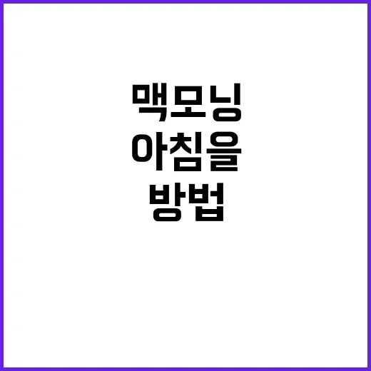 맥모닝으로 아침을 여는 즐거운 방법 - 요약