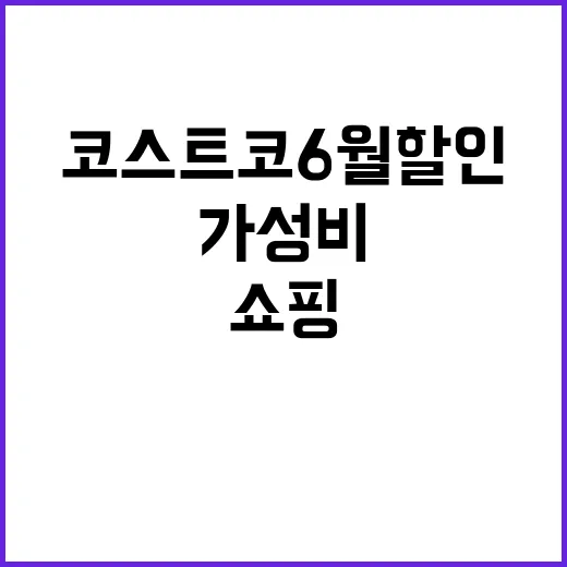 코스트코 6월 할인상품으로 가성비 쇼핑 즐기기 - 요약