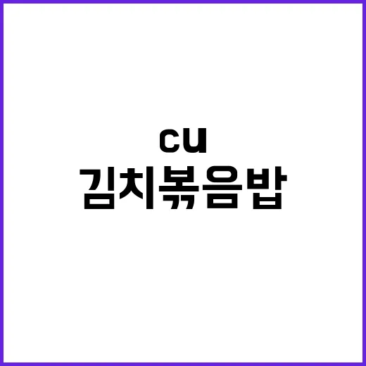 CU 김치볶음밥 제대로 즐기는 방법 - 요약