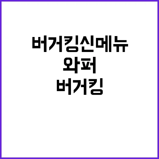 버거킹 신메뉴를 보다가, 와퍼 브랜드가 아직 살아있다는 신호를 봤다 - 요약