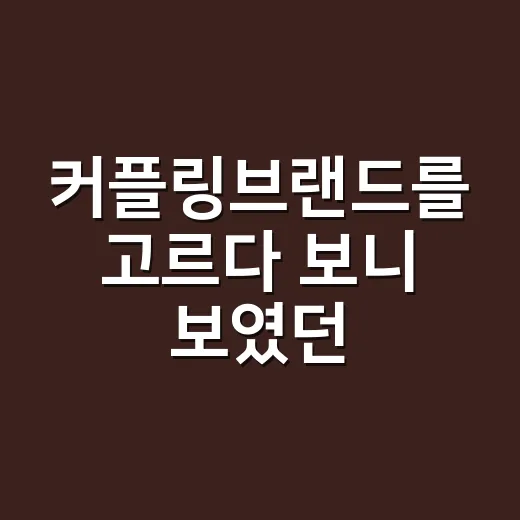 커플링브랜드를 고르다 보니 보였던, 사랑보다 오래가는 약속의 차이 - 요약
