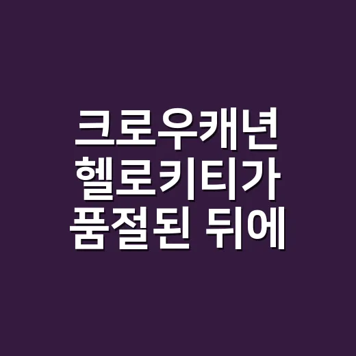 크로우캐년 헬로키티가 품절된 뒤에 더 궁금해진 진짜 이야기 - 요약