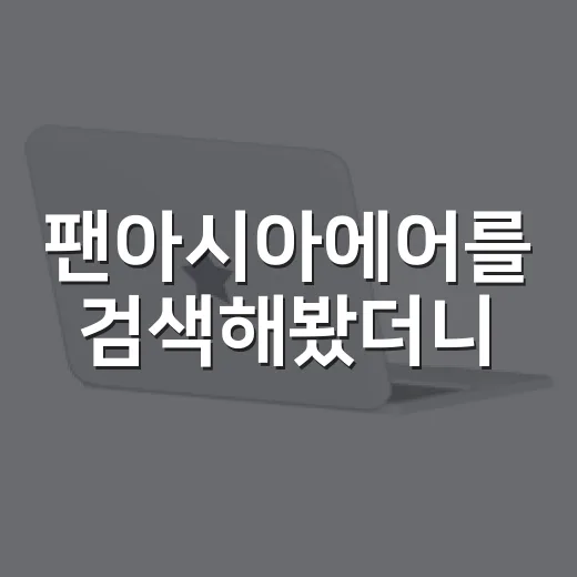 팬아시아에어를 검색해봤더니, 이름이 먼저 날아간 브랜드의 진짜 이야기 - 요약