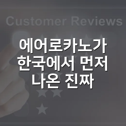에어로카노가 한국에서 먼저 나온 진짜 이야기 - 요약
