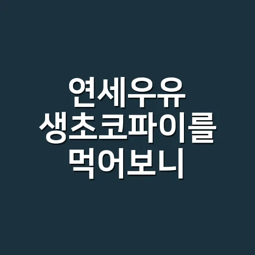 연세우유 생초코파이를 먹어보니, 브랜드가 약속을 지키는 방식이 보였다 - 요약