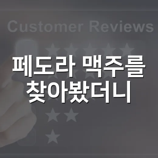 페도라 맥주를 찾아봤더니, 조용한 고급화가 보였다 - 요약